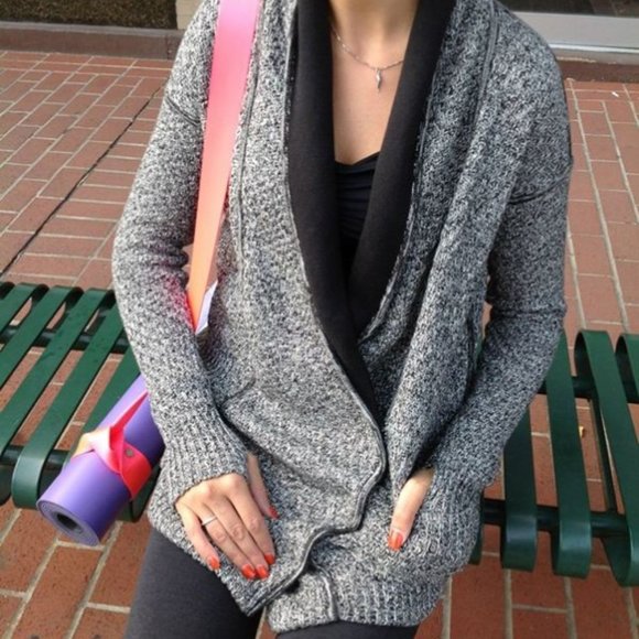 lululemon athletica Sweaters - Lululemon Post Practice cardi marled grey